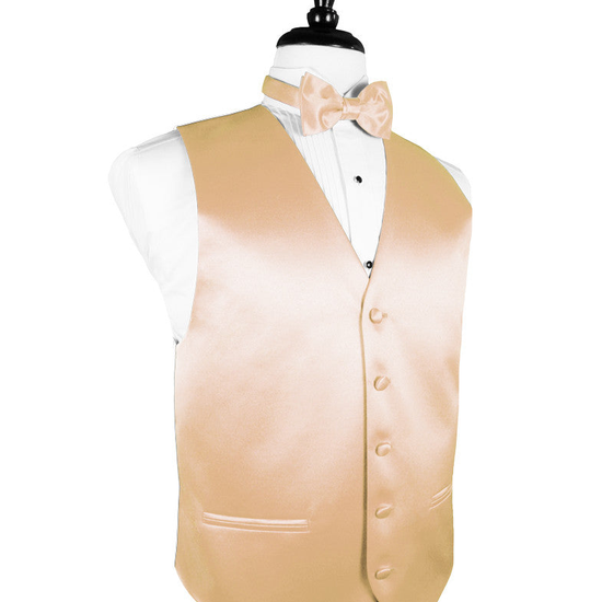 Peach "Premier" Satin Tuxedo Vest