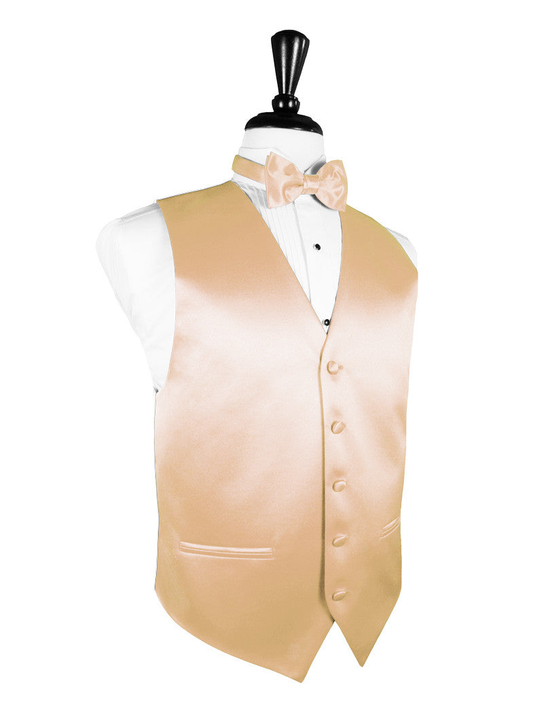 Peach "Premier" Satin Tuxedo Vest