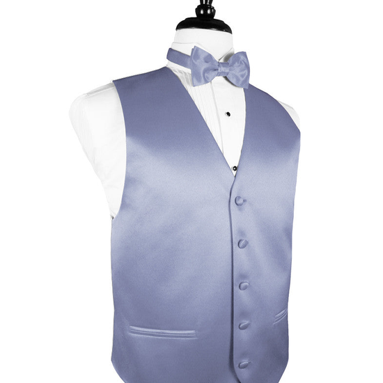 Periwinkle "Premier" Satin Tuxedo Vest