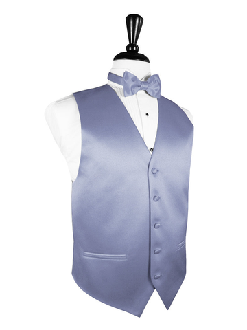 Periwinkle "Premier" Satin Tuxedo Vest