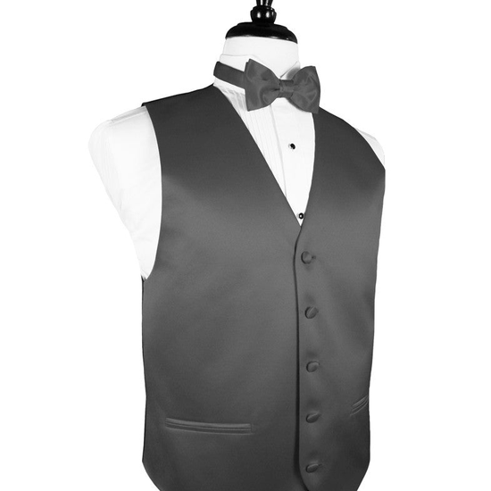 Pewter "Premier" Satin Tuxedo Vest
