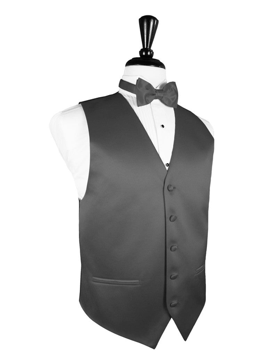 Pewter "Premier" Satin Tuxedo Vest