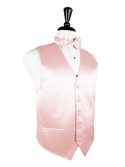 Pink Premier Satin Tuxedo Vest