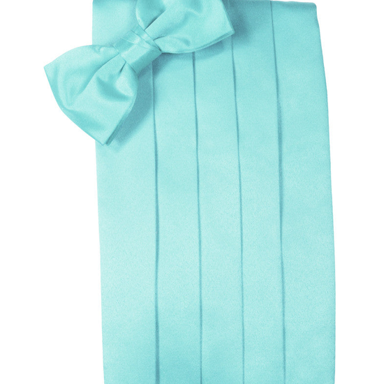 Pool Blue "Premier" Satin Cummerbund Set