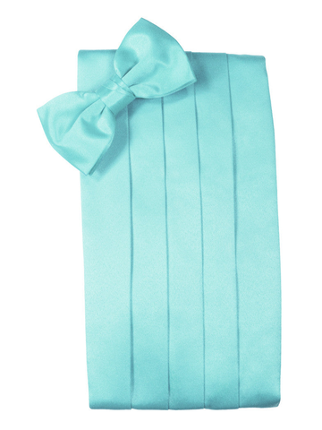 Pool Blue "Premier" Satin Cummerbund Set