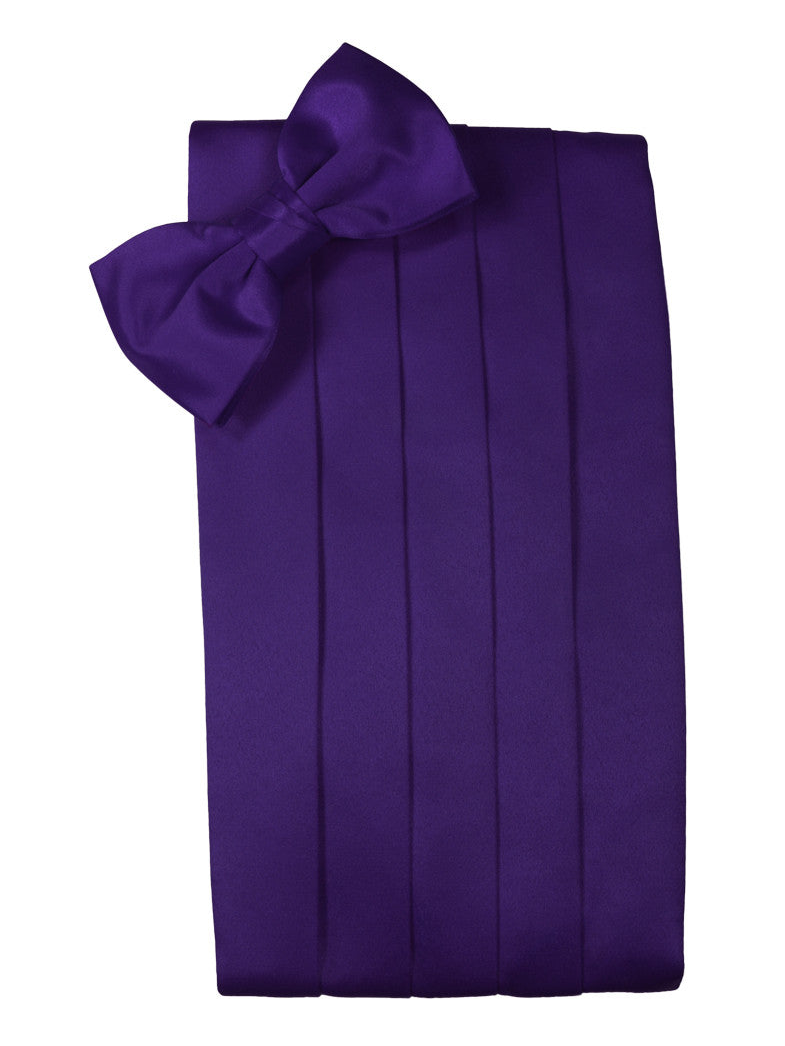 Purple "Premier" Satin Cummerbund Set