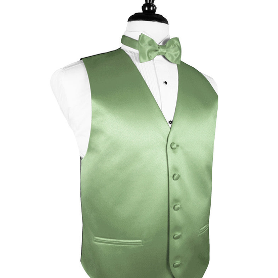 Sage Green "Premier" Satin Tuxedo Vest
