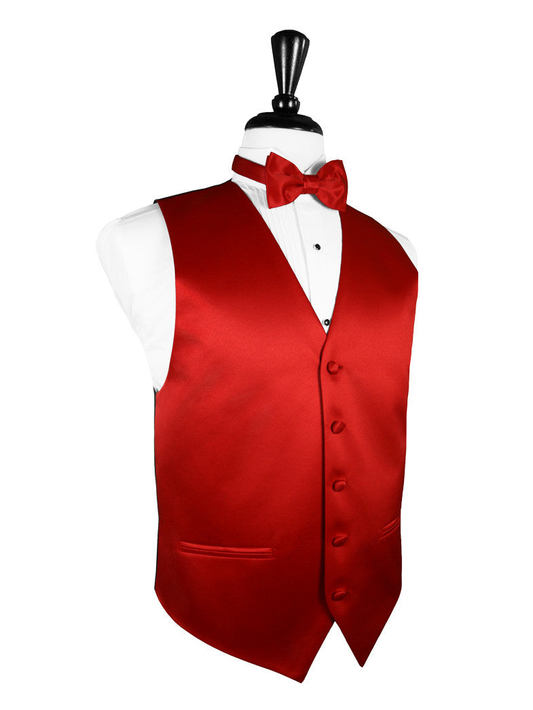 Scarlet Red "Premier" Satin Tuxedo Vest