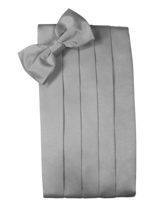 Silver "Premier" Satin Cummerbund Set