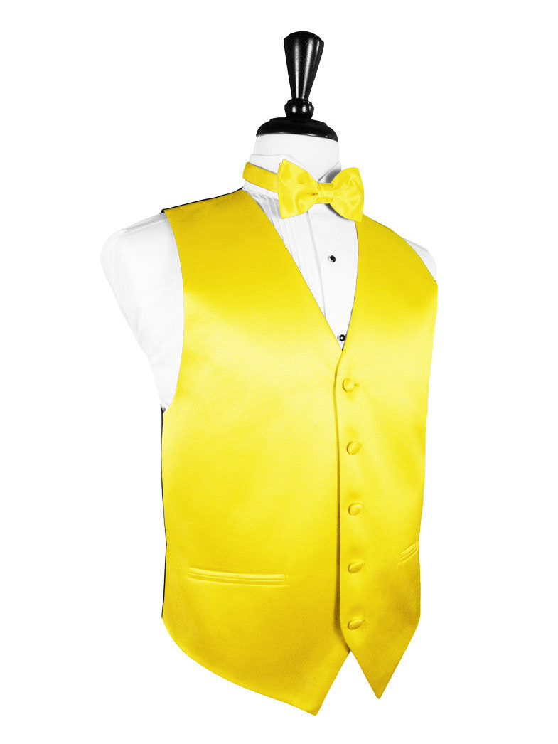 Sunbeam Yellow Tuxedo Vest | Premier Satin | Sizes XS-5XL | On Sale! – Fine Tuxe