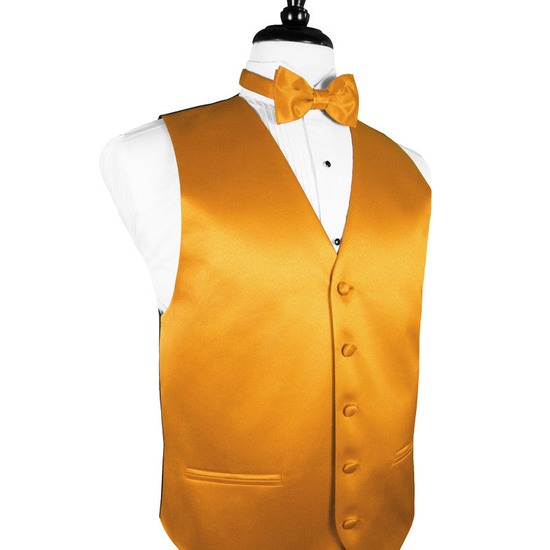 Tangerine "Premier" Satin Tuxedo Vest