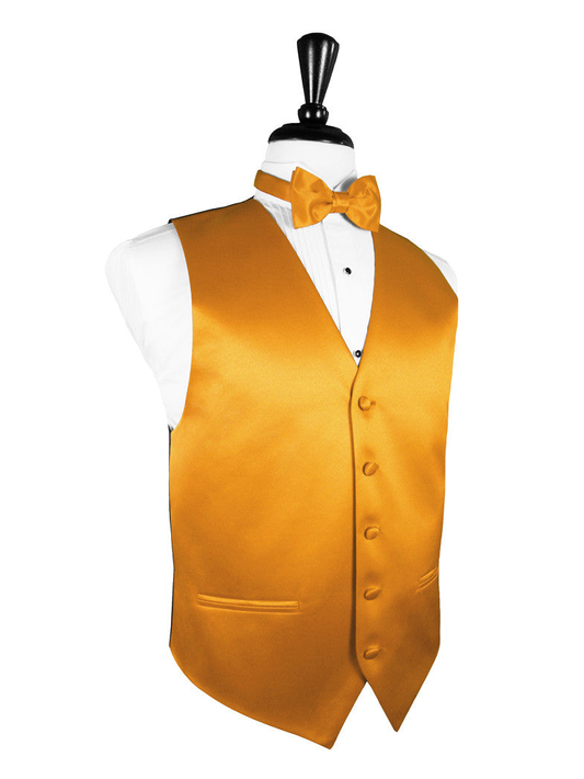 Tangerine "Premier" Satin Tuxedo Vest