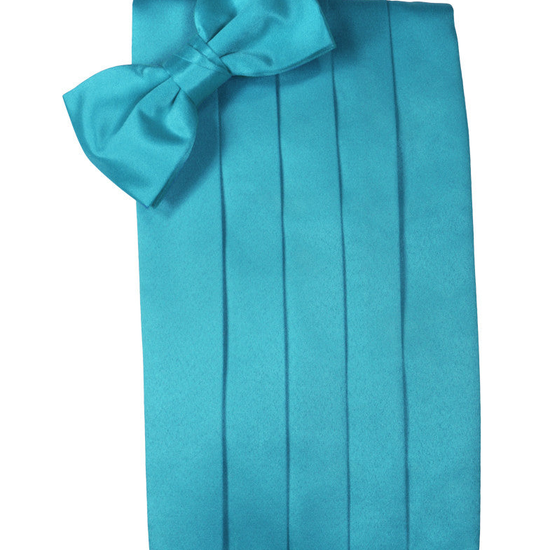 Turquoise "Premier" Satin Cummerbund Set