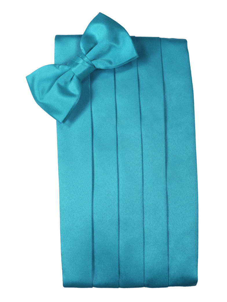 Turquoise "Premier" Satin Cummerbund Set