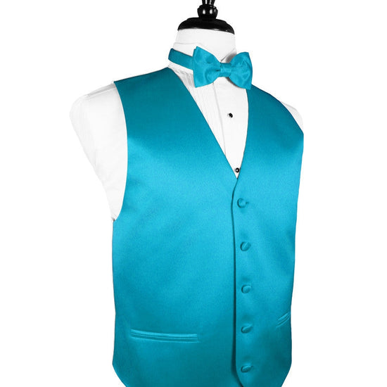 Turquoise "Premier" Satin Tuxedo Vest 