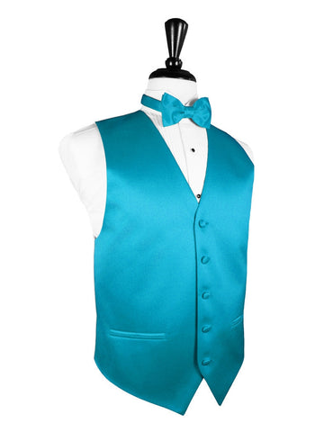 Turquoise "Premier" Satin Tuxedo Vest 