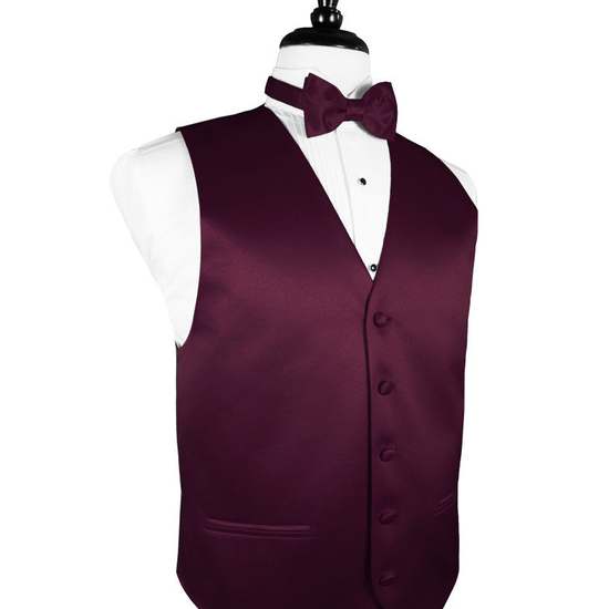 Wine "Premier" Satin Tuxedo Vest