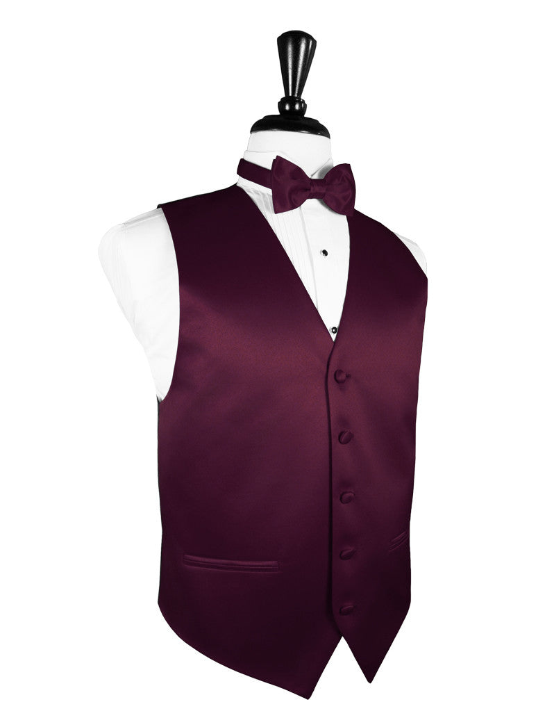 Wine "Premier" Satin Tuxedo Vest