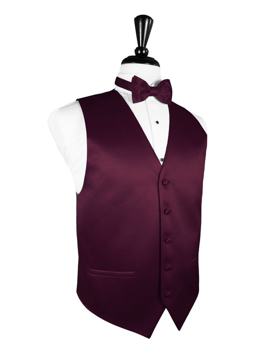 Wine "Premier" Satin Tuxedo Vest