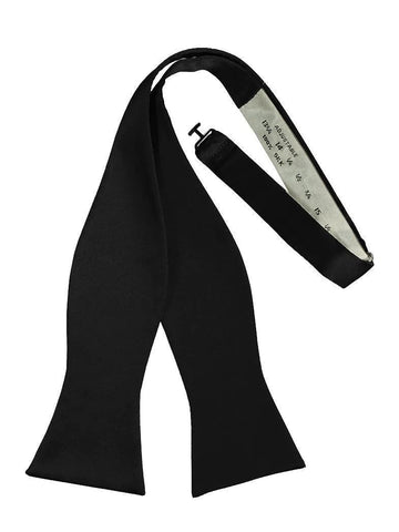 Men's Black Silk Formal Self Tie Bow Tie