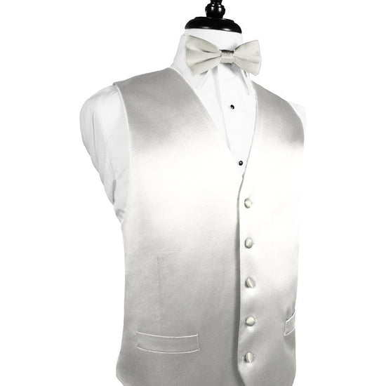 Ivory Noble Silk Full Back Tuxedo Vest by Cristoforo Cardi