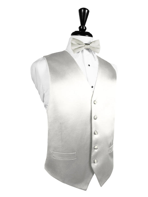 Ivory Noble Silk Full Back Tuxedo Vest by Cristoforo Cardi