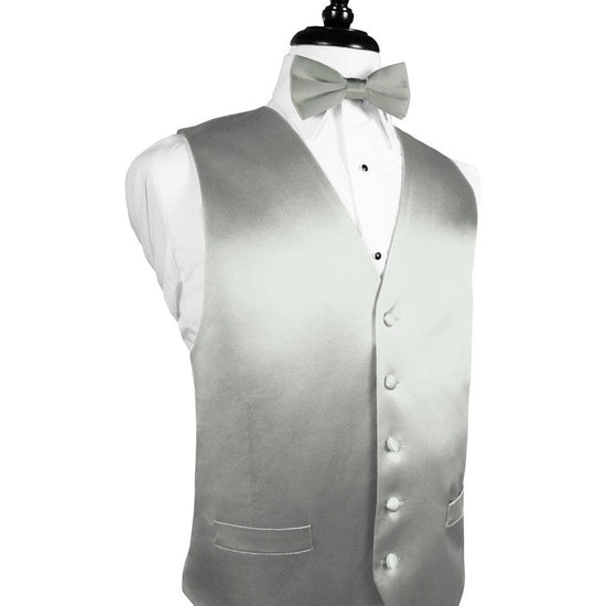 Platinum Noble Silk Full BackTuxedo Vest by Cristoforo Cardi (5X-Large LONG (62-64))
