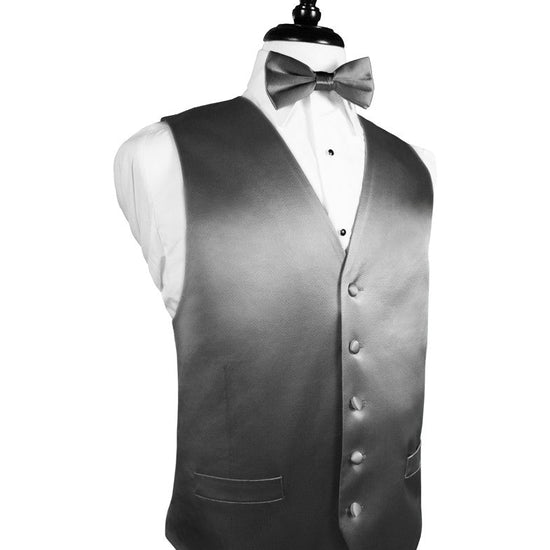 Silver Noble Silk Full Back Tuxedo Vest by Cristoforo Cardi