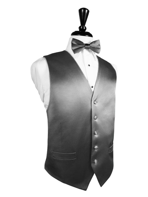Silver Noble Silk Full Back Tuxedo Vest by Cristoforo Cardi