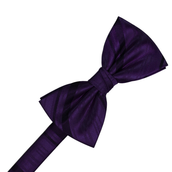 Amethyst Striped Satin Formal Bow Tie
