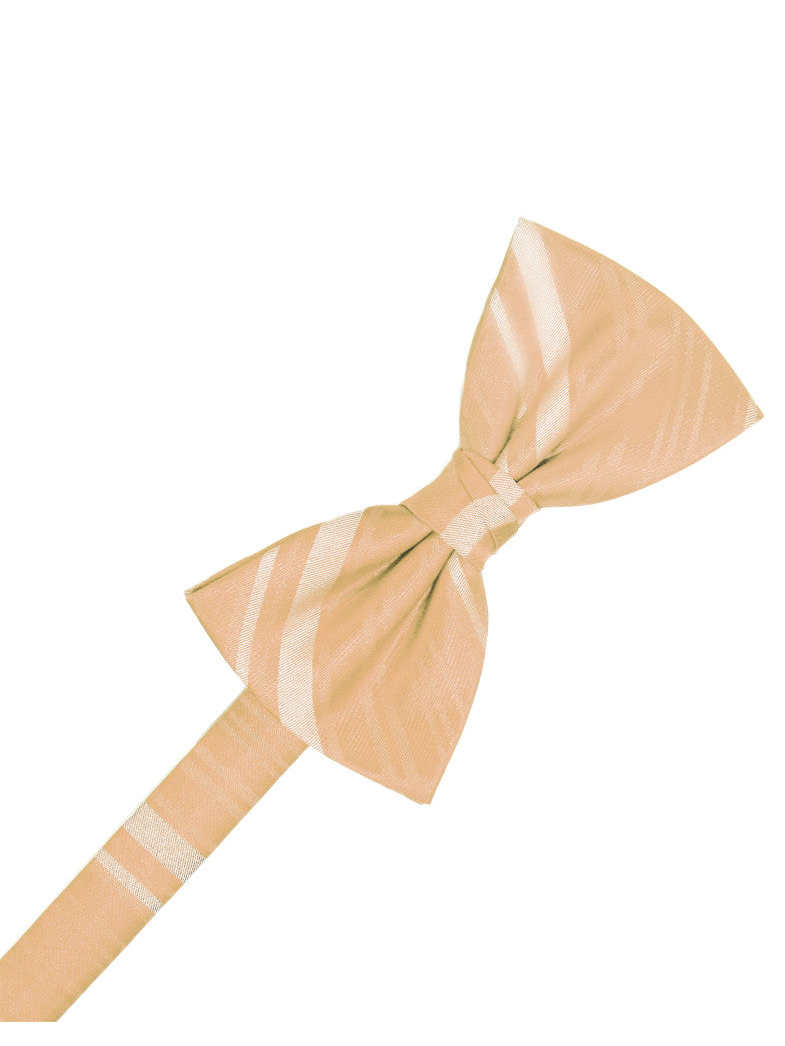 Apricot Striped Satin Formal Bow Tie