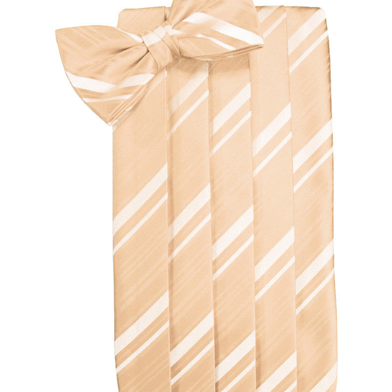 Apricot Striped Satin Cummerbund Set