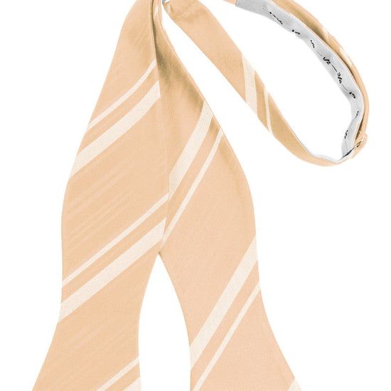 Apricot Striped Satin Self-Tie Formal Bow Tie