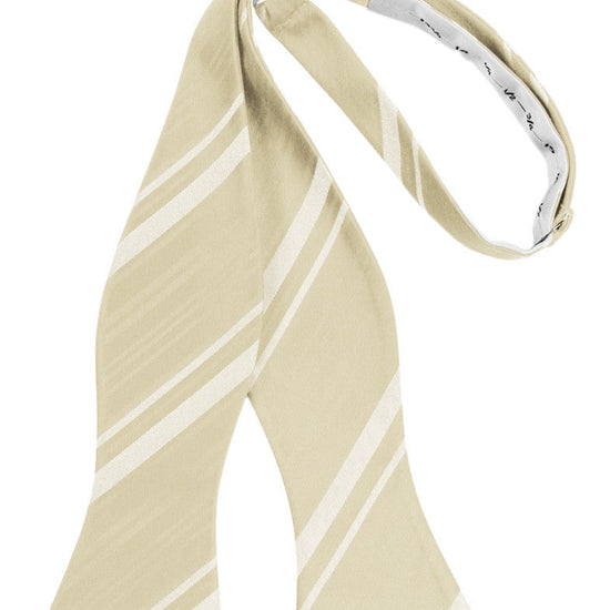 Bamboo Striped Satin Self-Tie Formal Bow Tie