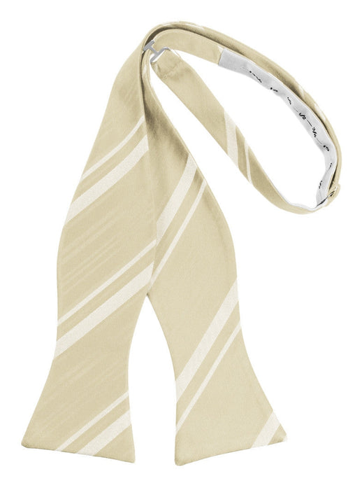 Bamboo Striped Satin Self-Tie Formal Bow Tie