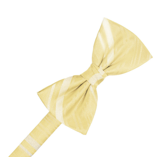 Banana Striped Satin Formal Bow Tie