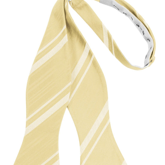 Banana Striped Satin Self-Tie Formal Bow Tie