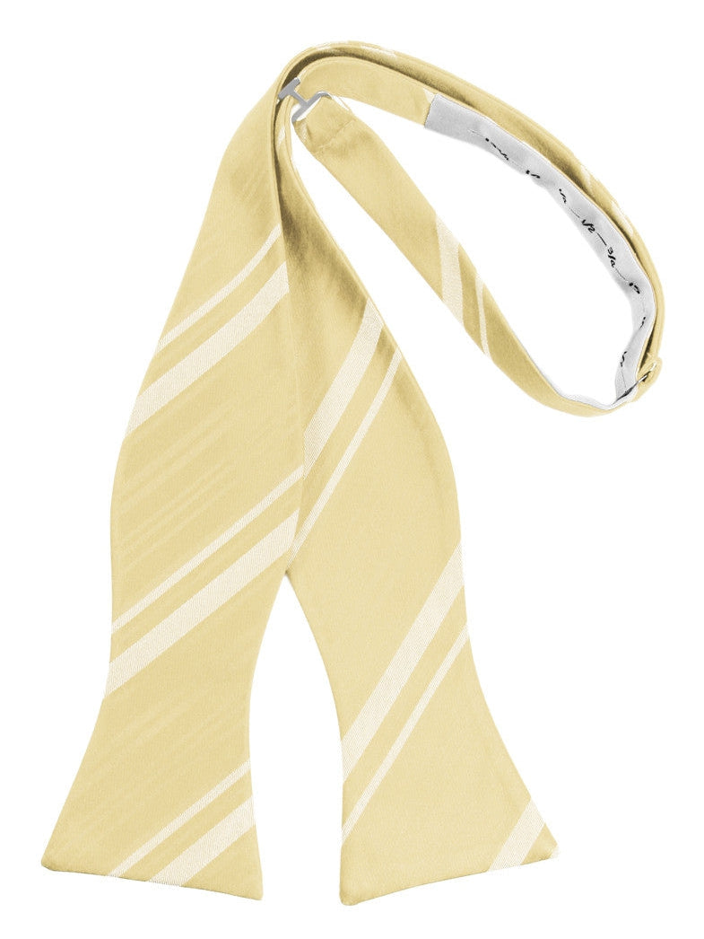 Banana Striped Satin Self-Tie Formal Bow Tie