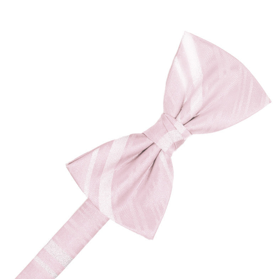 Blush Striped Satin Formal Bow Tie