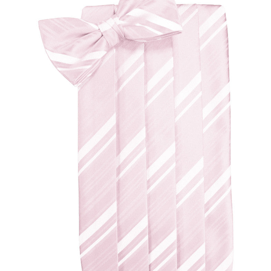Blush Striped Satin Cummerbund Set