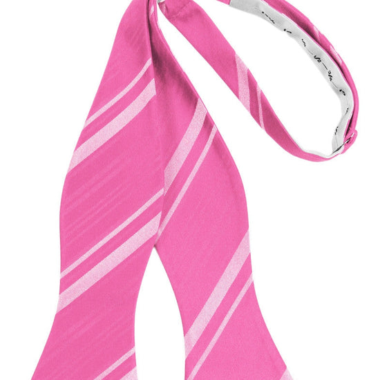 Bubblegum Striped Satin Self-Tie Formal Bow Tie