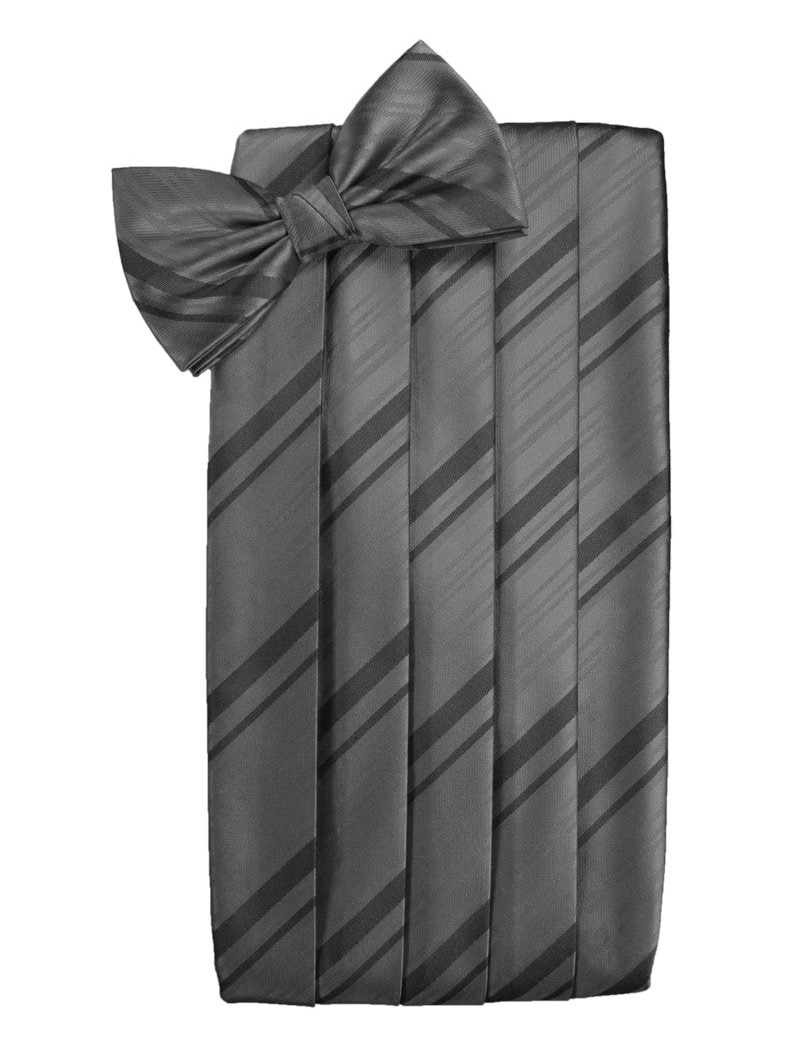 Charcoal Cummerbund Set | Striped Satin | On Sale Now! – Fine Tuxedos