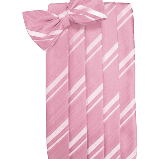 Coral Striped Satin Cummerbund Set