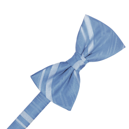Cornflower Striped Satin Formal Bow Tie