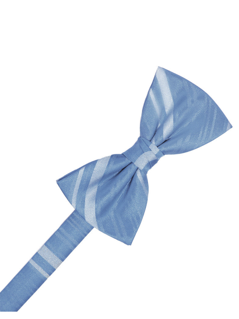 Cornflower Striped Satin Formal Bow Tie