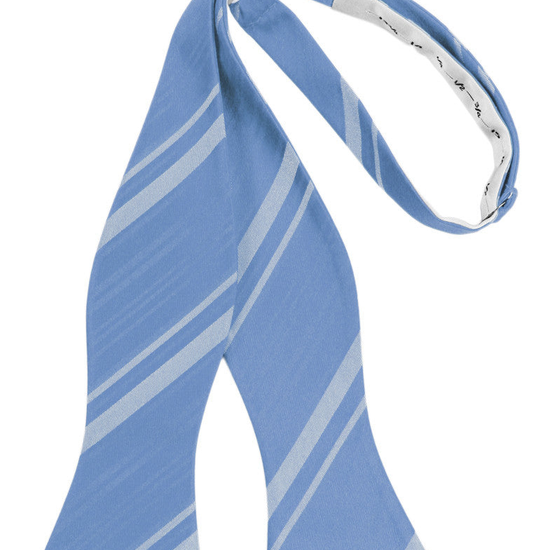 Cornflower Striped Satin Self-Tie Formal Bow Tie