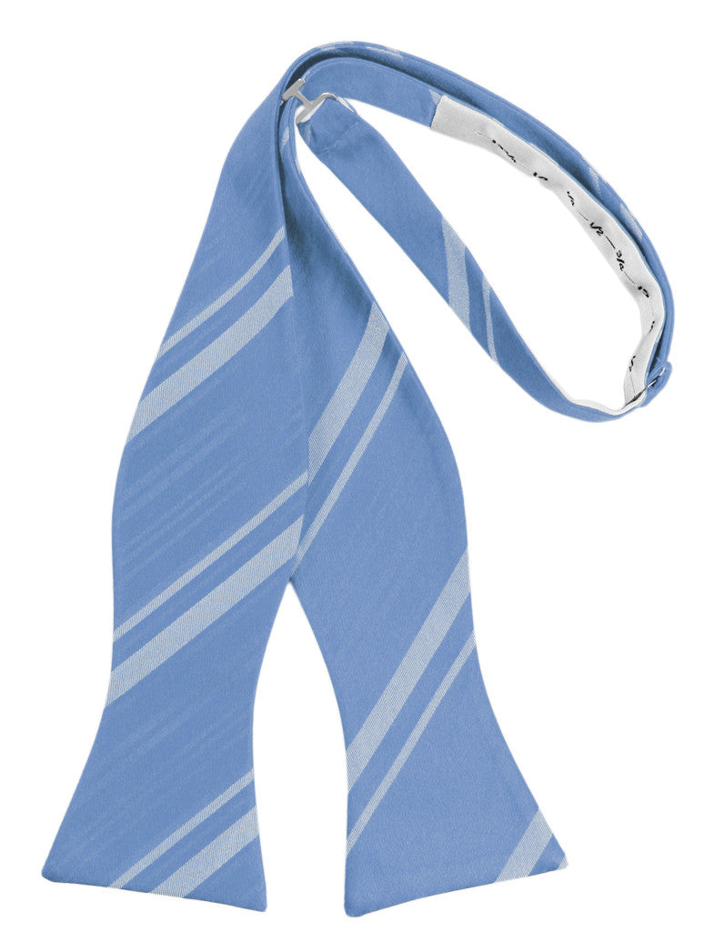 Cornflower Striped Satin Self-Tie Formal Bow Tie
