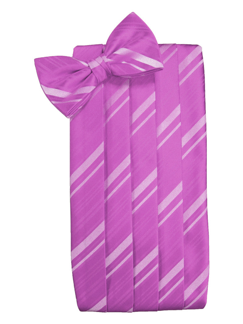 Fuchsia Striped Satin Cummerbund Set