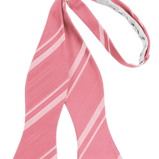 Guava Striped Satin Self-Tie Formal Bow Tie