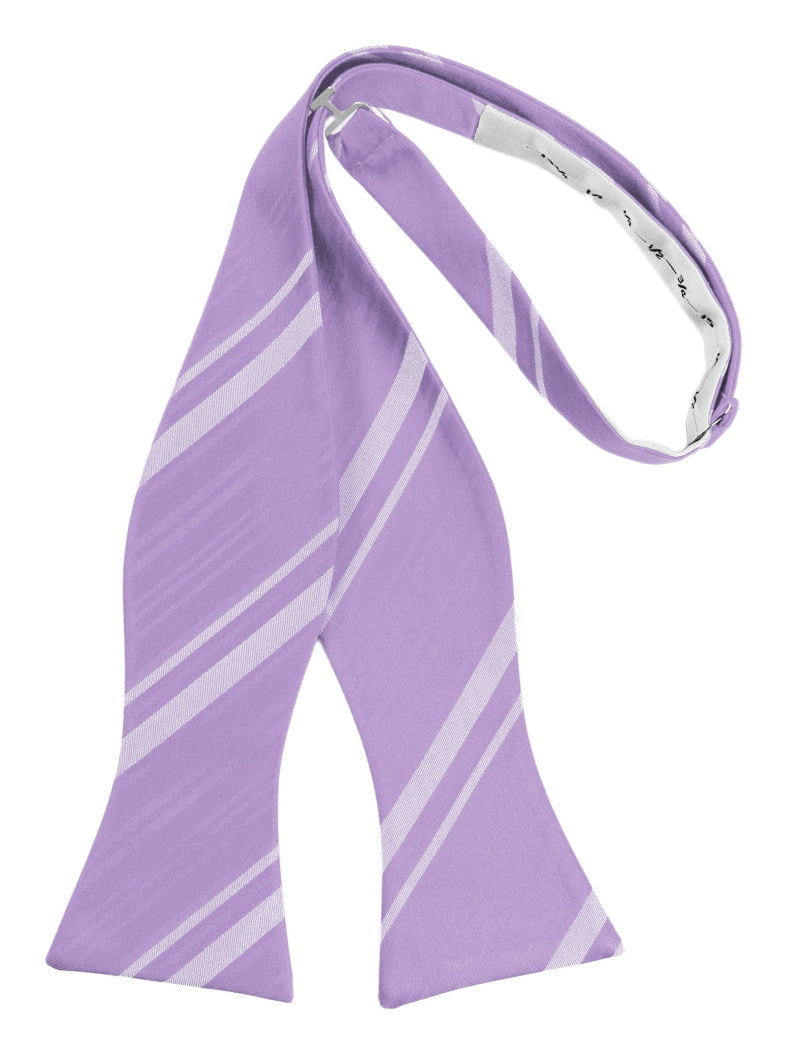 Heather Striped Satin Self-Tie Formal Bow Tie